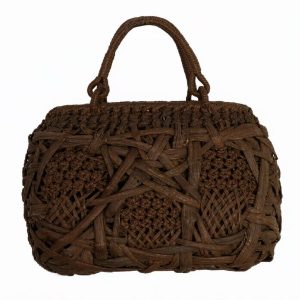 Big Flat‑Drum Wild Grape Vine Rattan Handbag