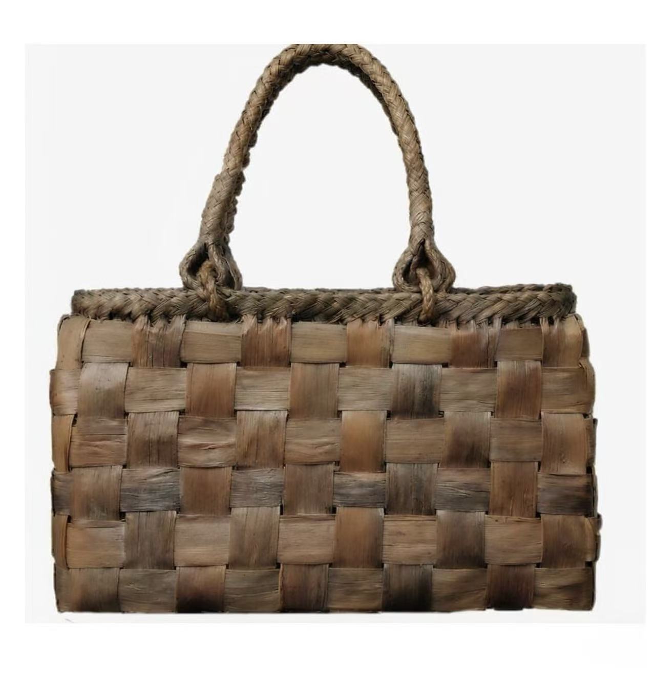 602 Walnut Skin Woven Handbag