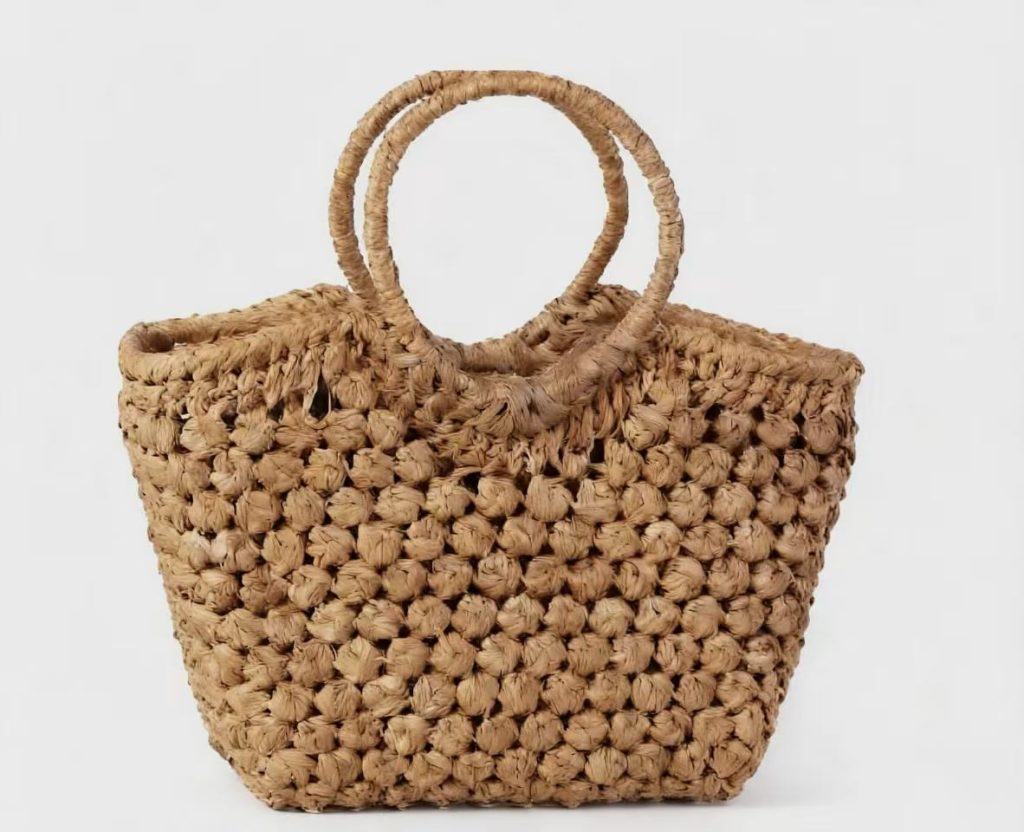 Round Handle Wild Grape Vine Woven Handbag