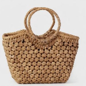 Round Handle Wild Grape Vine Woven Handbag