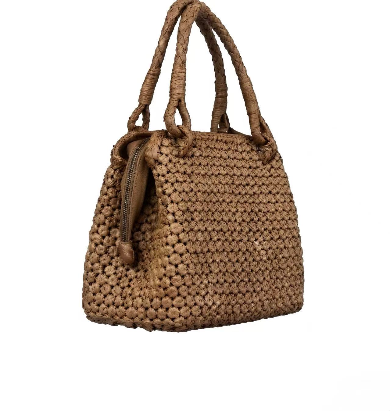 Wild Grape Second Layer Vine Simple Woven Handbag