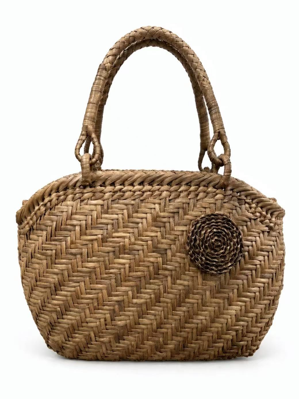 R-17L 4mm Hexagon Pattern Wild Grape Vine Half-Moon Bag