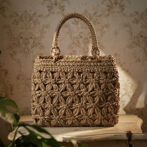R-138 Full Starflower Pattern Wild Grape Vine Handbag