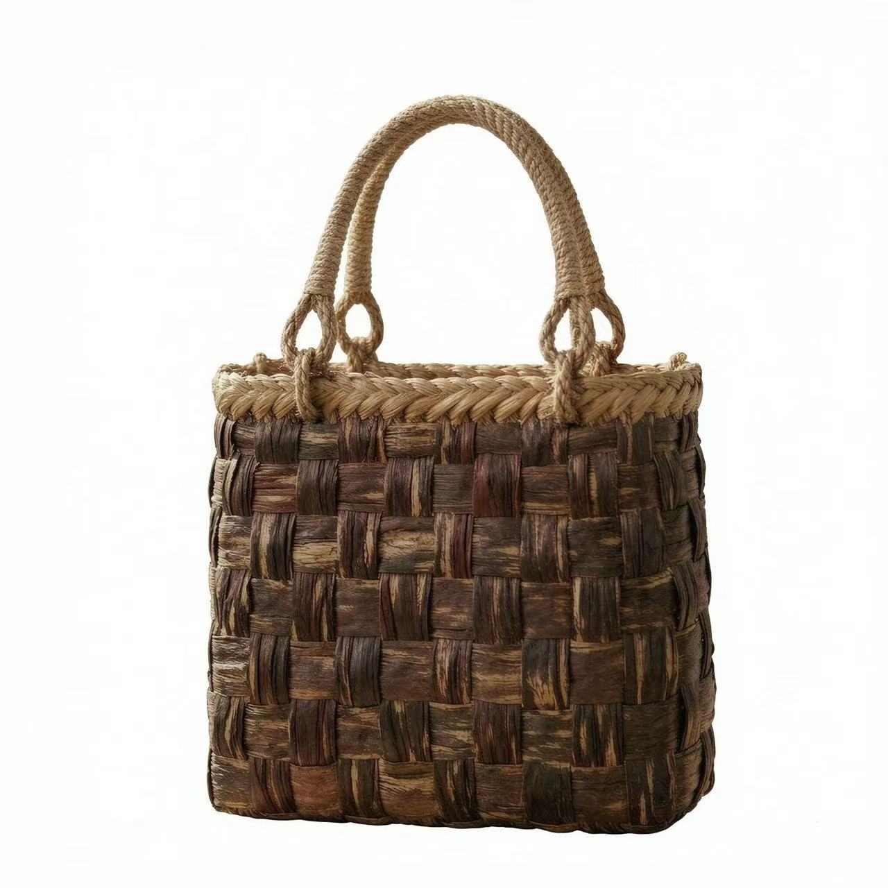 Y-01 Cherry Bark Cross Weave Handbag