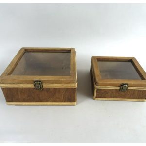 Wood Storage Box with Transparent Lid