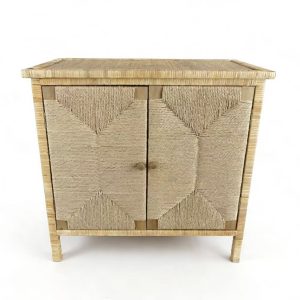 Handwoven Rattan 2-Door Storage Cabinet