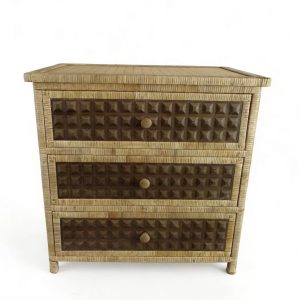Handwoven Rattan 3-Drawer Chest of Drawers