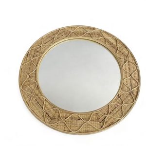 Handwoven Round Rattan Wall Mirror