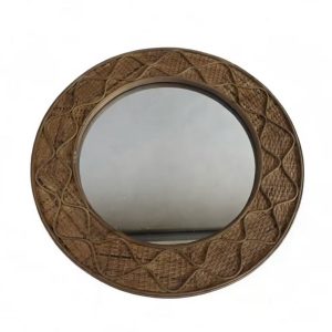 Handwoven Round Rattan Wall Mirror