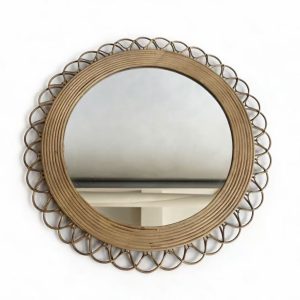 Handwoven Round Rattan Wall Mirror