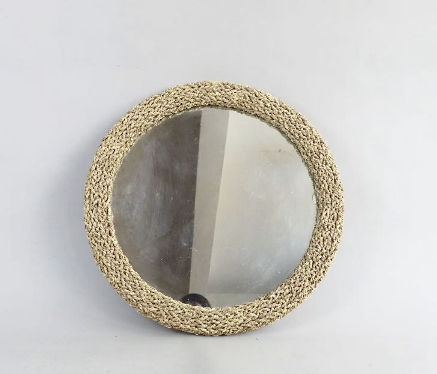 Multi-layer Round Seagrass Woven Wall Mirror
