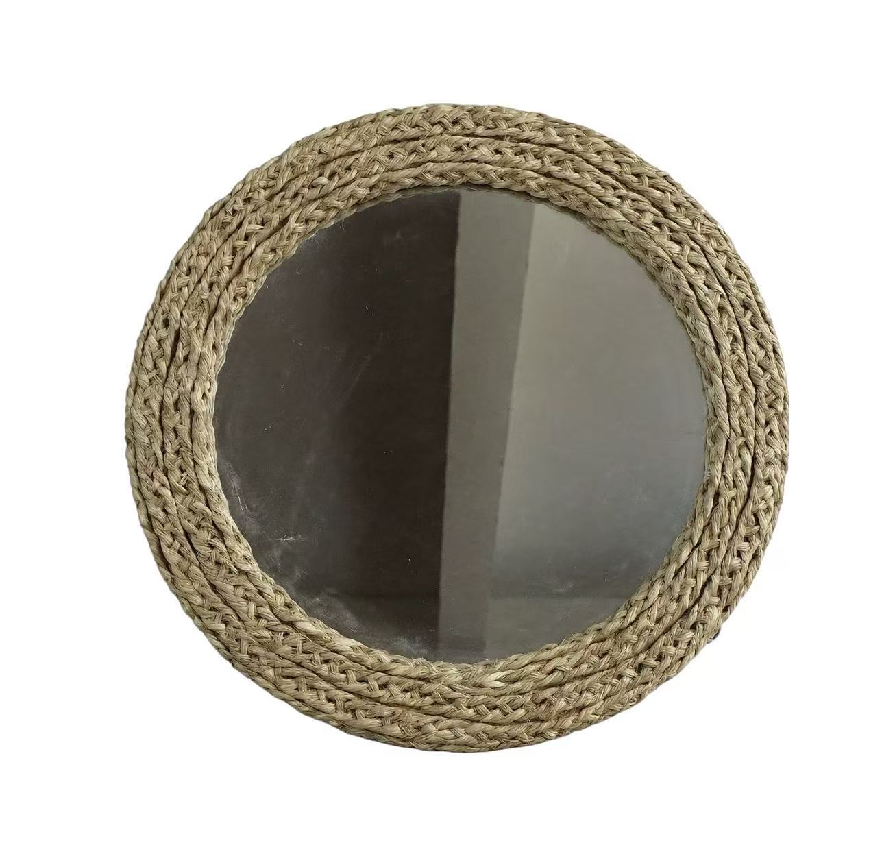 Round Seagrass Woven Wall Mirror