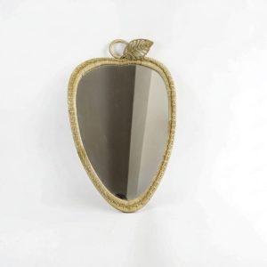 Apple Shaped Rattan Woven Wall Mirror