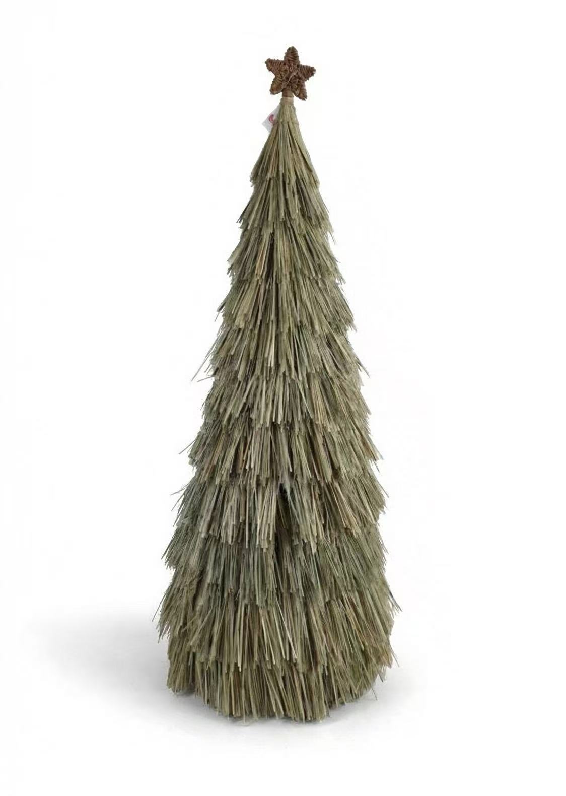 Handwoven Natural Straw Christmas Tree