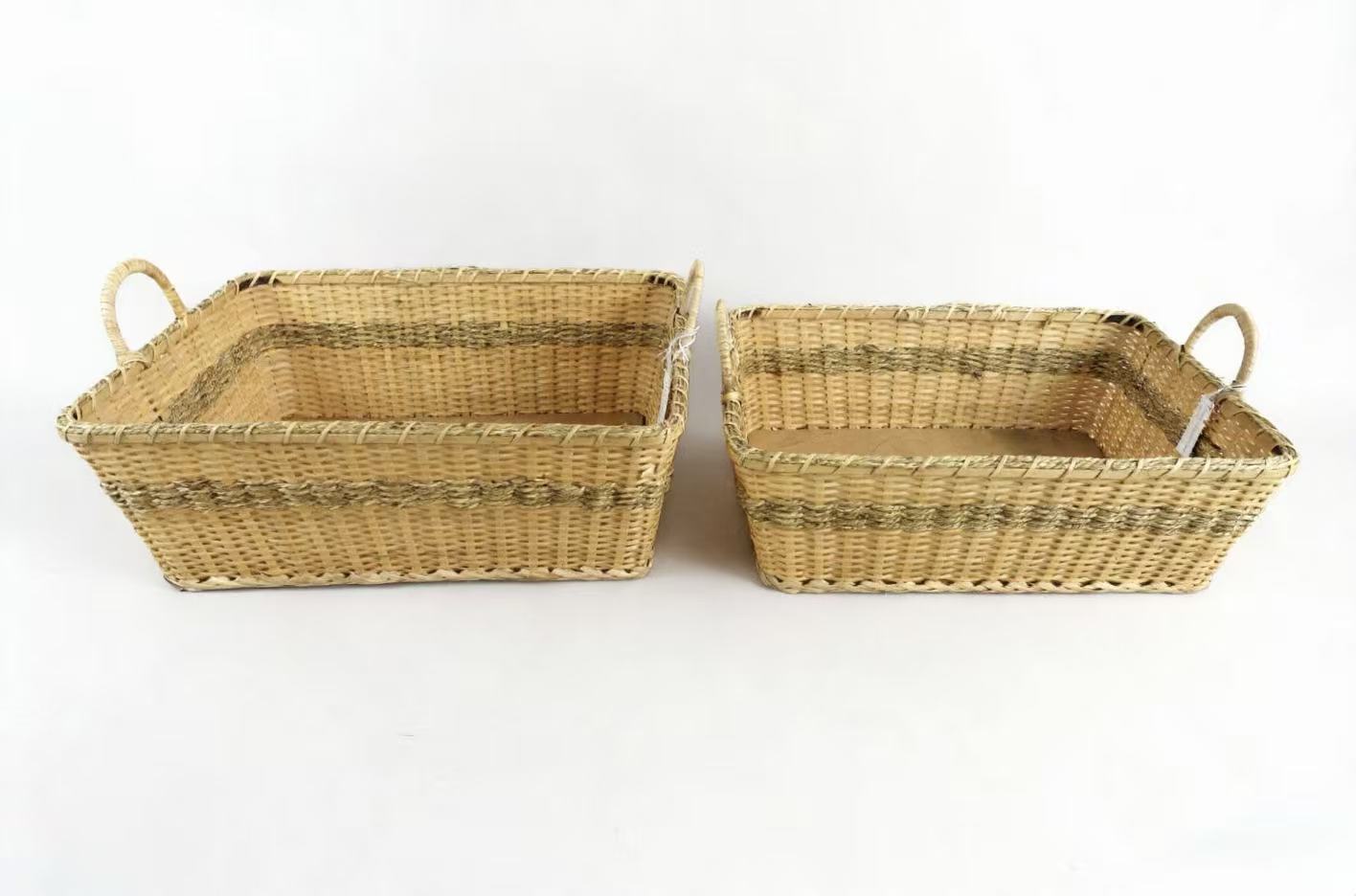 Handwoven Rattan Storage Basket Set of 2 XZR7621A0