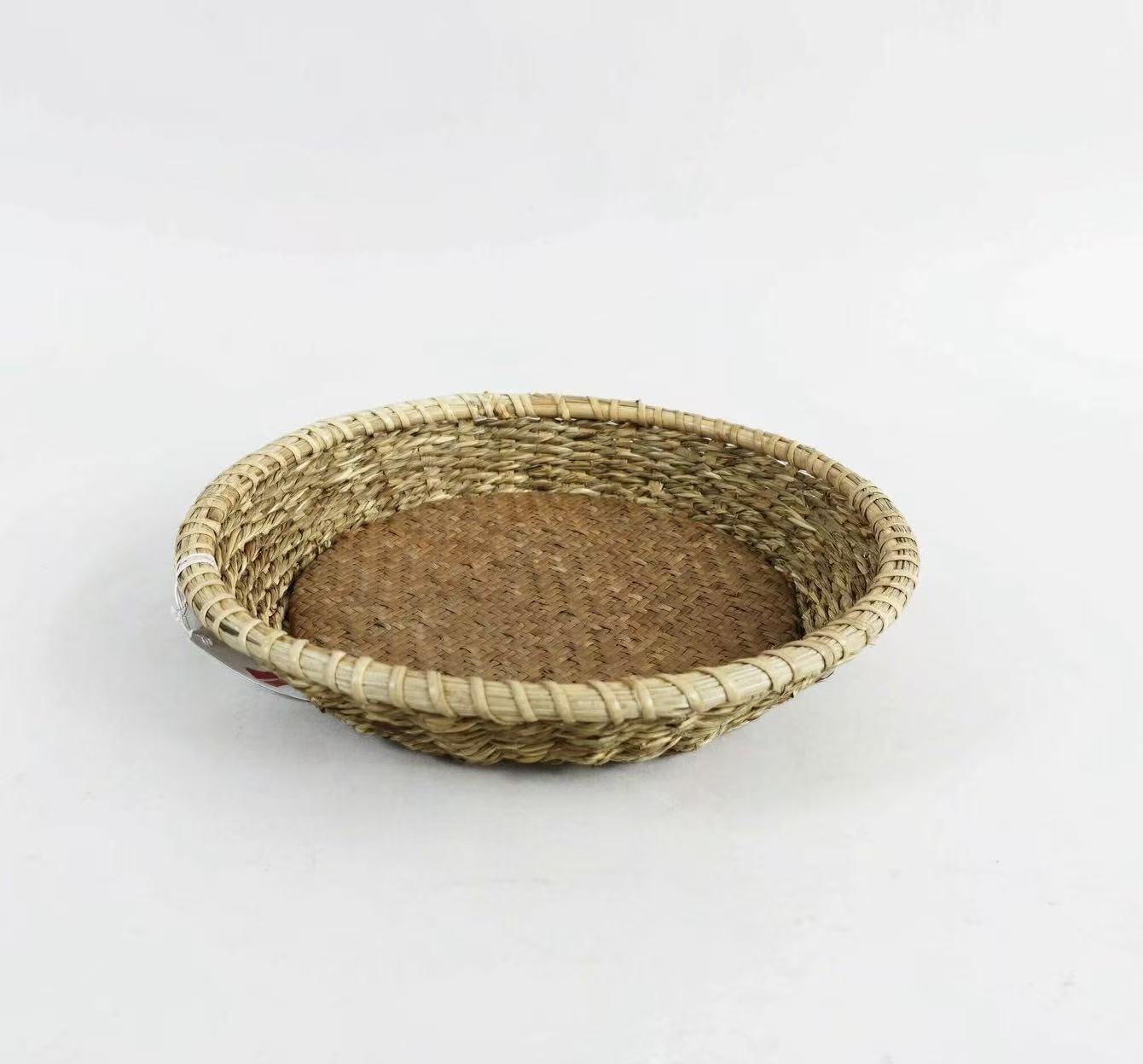 Handwoven Straw Serving Tray XZR7629A0