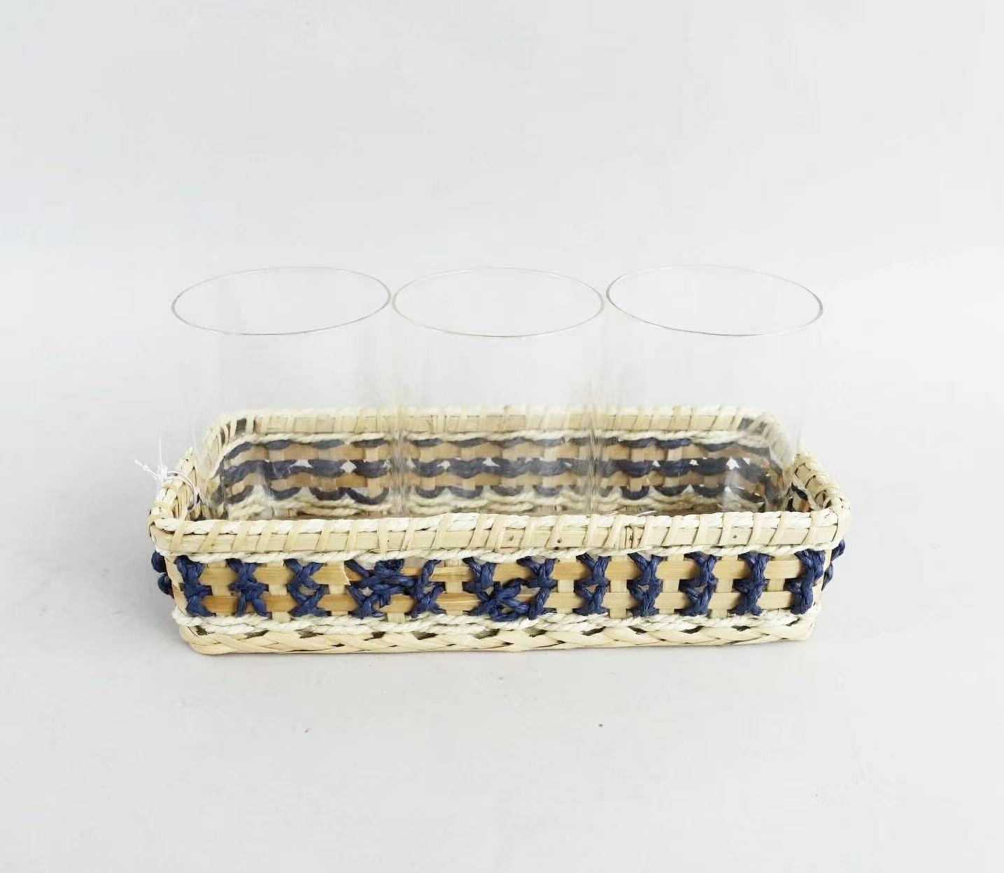 Handwoven Rattan Cup Tray XZR7640A0