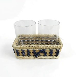 Handwoven Rattan Cup Tray XZR7641A0