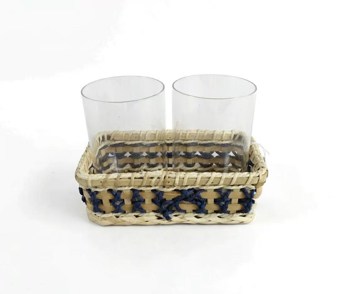 Handwoven Rattan Cup Tray XZR7641A0